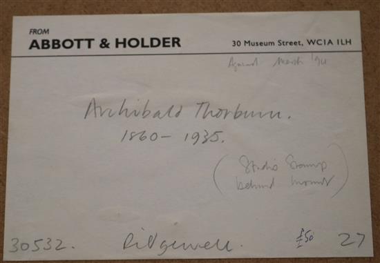 Archibald Thorburn (1860-1935) Sketch of perched eagle 7 x 5.5in.